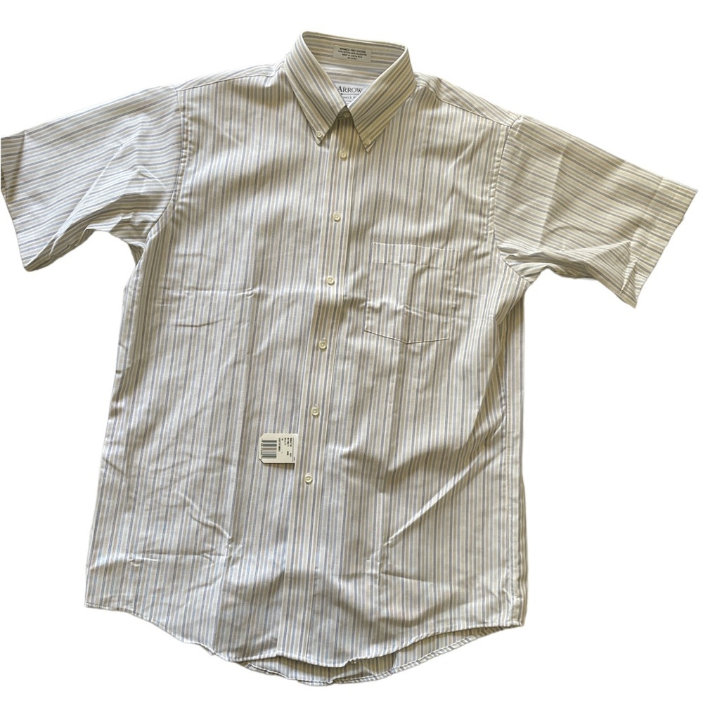 NWT ARROW wrinkle free men's short sleeve dress shirt SZ 16